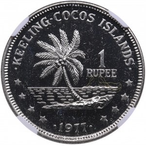 Keeling Cocos Islands 1 Rupee 1977 - NGC MS 65