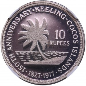 Keeling Cocos Islands 10 Rupees 1977 - NGC PF 69 ULTRA CAMEO