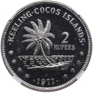 Keeling Cocos Islands 2 Rupees 1977 - NGC MS 65
