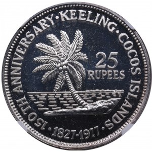 Keeling Cocos Islands 25 Rupees 1977 - NGC PF 66