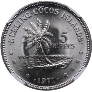 Keeling Cocos Islands 5 Rupees 1977 - NGC MS 65
