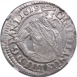 Denmark 1 Mark 1618 (Clover) - Christian IV (1588-1648)- NGC MS 63