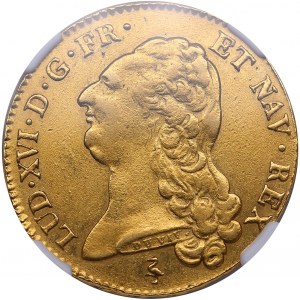 France, Paris 2L'OR (Double Louis d'or à la tête nue) 1786 A - NGC AU 55