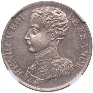 France Essai 1 Franc 1831 - Henry V Pretender - NGC MS 64