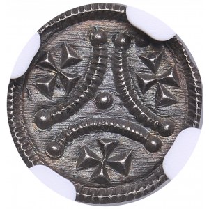 Hungary AR Denar - Stephen II (1116-1131) - NGC AU 58