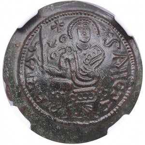 Hungary Æ Follis, Byzantine type - Bela III (1172-1196) - NGC AU 55 BN