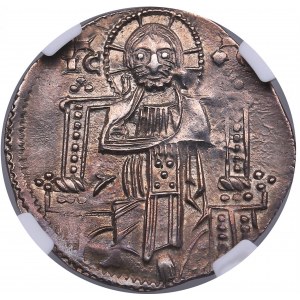 Serbia Gros - Stefan Uros II (1282-1321) - NGC AU 58