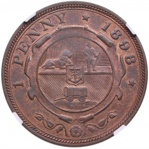 South Africa Penny 1898 - NGC MS 64 BN