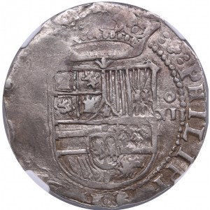 Spain 8 reales (1556-1588) - Philip II - NGC AU 55