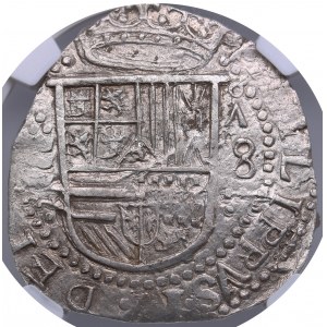 Spain, Valladolid 8 Reales (1566-1588) - Philip II - NGC UNC DETAILS