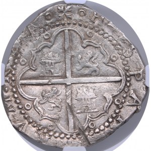 Spain, Valladolid 8 Reales (1566-1588) - Philip II - NGC UNC DETAILS