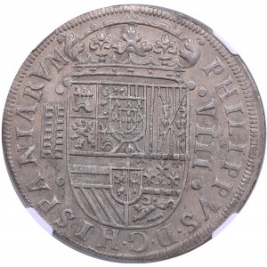 Spain, Segovia 8 Reales 1587 - NGC AU 55