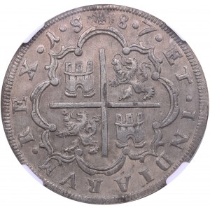 Spain, Segovia 8 Reales 1587 - NGC AU 55