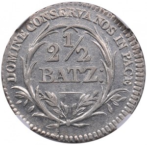 Switzerland 2 1/2 Batz 1815 - Lucerne - Date on obverse - NGC MS 62