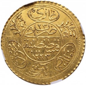 Turkey 1 Hayriye Altin (Memduhiye) AH 1223//23 / 1829 AD - Mahmut II (1808-1839) - NGC MS 63