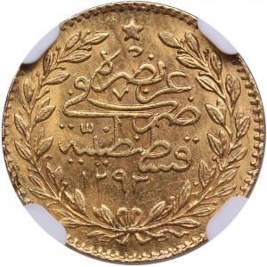Turkey 25 Kurush (Piaster) AH 1293//29 / 1903 AD - Abdul Hamid II (1876-1909)- NGC MS 65