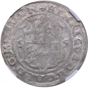 Riga 1/2 Mark 1555 - Wilhelm Markgraf von Brandenburg & Heinrich von Galen (1551-1556) - NGC MS 61