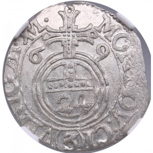 Riga, Sweden 1/24 Taler 1669 - NGC MS 64