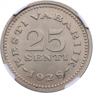 Estonia 25 Senti 1928 - NGC MS 63
