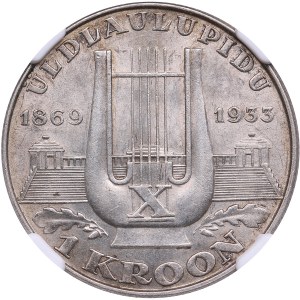 Estonia 1 Kroon 1933 - 10th Singing Festival - NGC MS 62