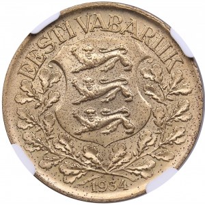 Estonia 1 Kroon 1934 - NGC MS 63