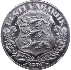 Estonia 10 Krooni 1974 Exile fantasy coinage - General Johan Laidoner - NGC MS 62