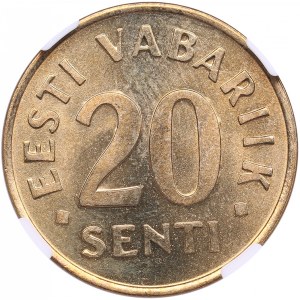 Estonia 20 Senti 1996 - NGC MS 65