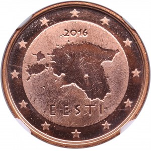 Estonia 1 Euro Cent 2016 - NGC MS 64 RD