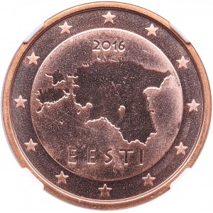 Estonia 5 Euro Cent 2016 - NGC MS 64 RD