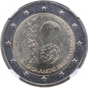 Estonia 2 Euro 2018 - 100 Years of Independence - NGC MS 64