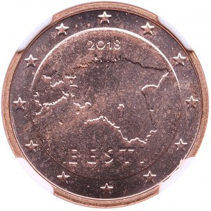 Estonia 5 Euro Cent 2018 - NGC MS 67 RD