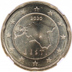 Estonia 20 Euro Cent 2020 - NGC MS 66