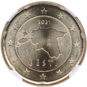 Estonia 20 Euro Cent 2021 - NGC MS 67