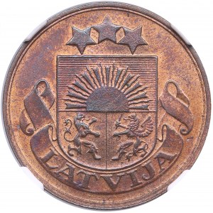 Latvia 2 Santimi 1922 - NGC MS 65 RB