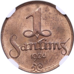Latvia 1 Santims 1924 - NGC MS 64 RB