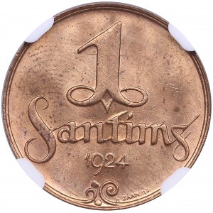 Latvia 1 Santims 1924 - NGC MS 64 RD