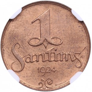 Latvia 1 Santims 1924 - NGC MS 64 RD