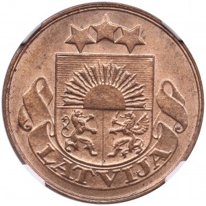 Latvia 2 Santimi 1928 - NGC MS 65 RD