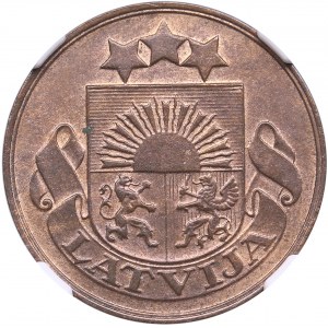 Latvia 2 Santimi 1932 - NGC MS 64 BN