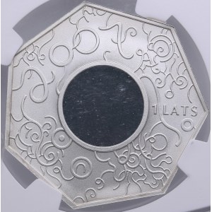 Latvia 1 Lats 2007 - Coin of digits - NGC PF 68 ULTRA CAMEO