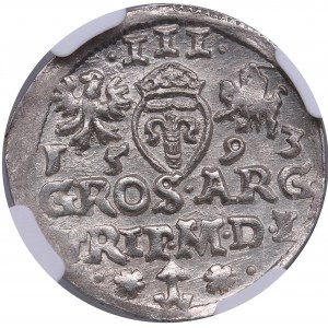 Polish-Lithuanian Commonwealth, Vilnius 3 Grosz 1593 - Sigismund III (1587-1632) - NGC MS 64
