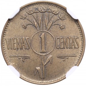 Lithuania 1 Centas 1925 - NGC MS 64