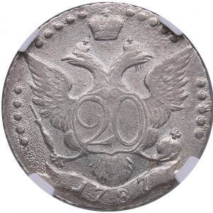 Russia 20 Kopecks 1787 СПБ - NGC AU 55