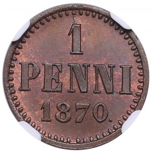 Finland, Russia 1 Penni 1870 - NGC MS 66 BN