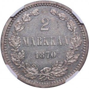 Finland, Russia 2 Markkaa 1870 S - NGC MS 61