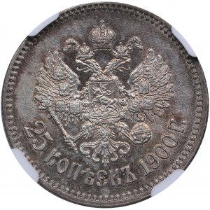 Russia 25 Kopecks 1900 - NGC AU 58