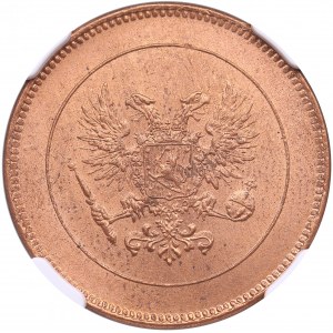 Finland, Russia 5 Penniä 1917 - Civil war issue - NGC MS 64 RD