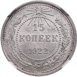 Russia, USSR 15 Kopecks 1922 - NGC MS 64
