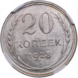 Russia, USSR 20 Kopecks 1928 - NGC MS 65