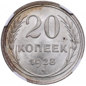 Russia, USSR 20 Kopecks 1928 - NGC MS 65+